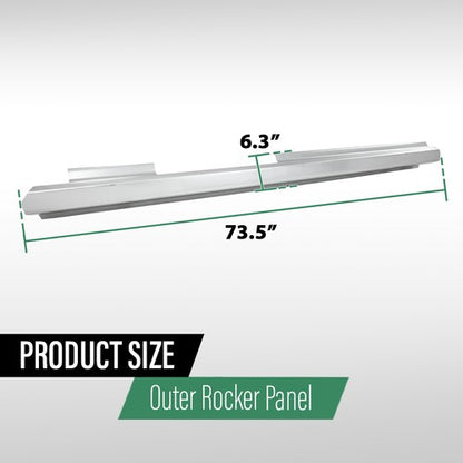 Solid Spare Fit For 2002-2007 Jeep Liberty 4 Door Slip-on Outer Rocker Panels Left+Right