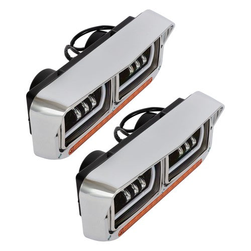 Solid Spare Pair Full Led Headlights For Kenworth T800 Peterbilt Freightliner Western Star