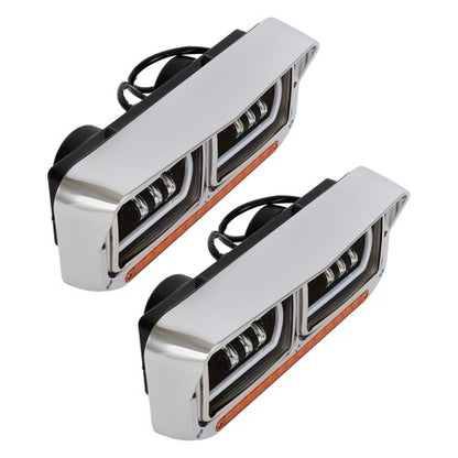 Solid Spare Pair Full Led Headlights For Kenworth T800 Peterbilt Freightliner Western Star