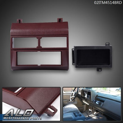 Solid Spare Pocket Radio Dash Bezel Kit Mount Trim Red Fit For 1988-1994 Chevy GMC Trucks