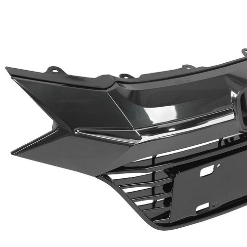 Solid Spare Front Upper Black Grille Grill W/Chrome Trim For Honda HR-V HRV 2016 2017 2018
