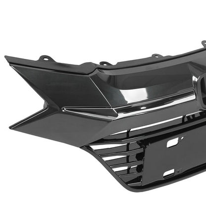 Solid Spare Front Upper Black Grille Grill W/Chrome Trim For Honda HR-V HRV 2016 2017 2018