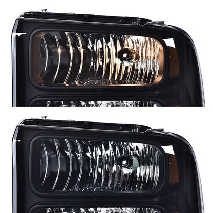 Solid Spare Fit For 99-04 Ford Super Duty Truck Excursion Headlights Conversion Kit W/ Bulb