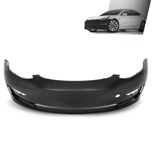 Solid Spare Fit For 2017-2023 Tesla Model 3 Front Bumper Cover w/ Tow Hook Hole 1084168S0E