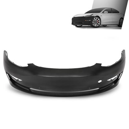 Solid Spare Fit For 2017-2023 Tesla Model 3 Front Bumper Cover w/ Tow Hook Hole 1084168S0E