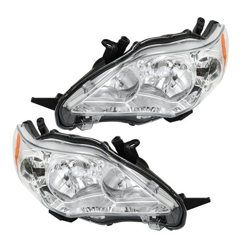 Solid Spare Halogen Headlights For Toyota Corolla 2011-2013 Headlamps Clear Left+Right Side