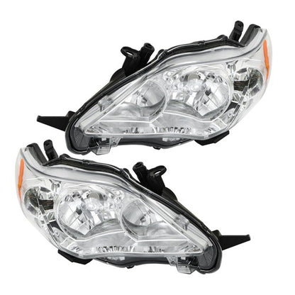 Solid Spare Halogen Headlights For Toyota Corolla 2011-2013 Headlamps Clear Left+Right Side