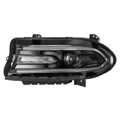 Solid Spare Left Driver Side Headlight Projector Assembly For Dodge Charger 2015-2023 Black