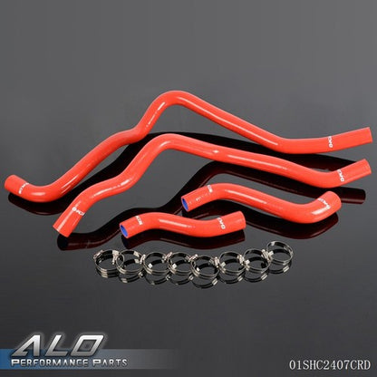 Solid Spare Fit For Alfa Romeo 4C Red Silicone Radiator Coolant Hose+Clamps Kit
