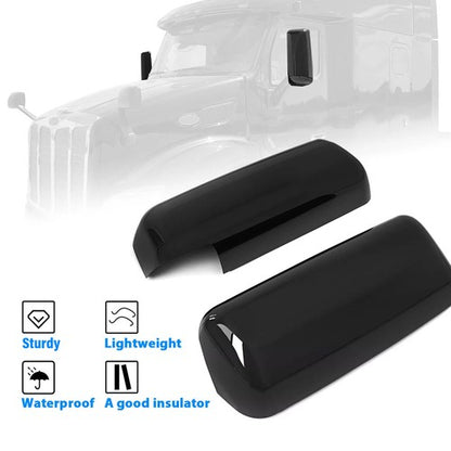 Solid Spare For Peterbilt 579 Black Driver & Passenger Side Replacement Door Mirror Covers