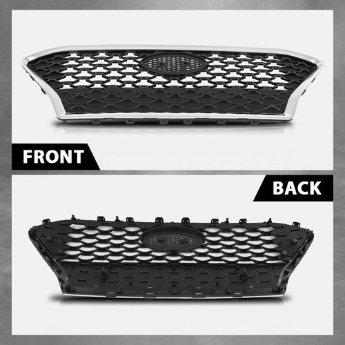 Solid Spare Front Bumper Upper Grille Grill Black Chrome Fit For 2018-2021 Hyundai Kona