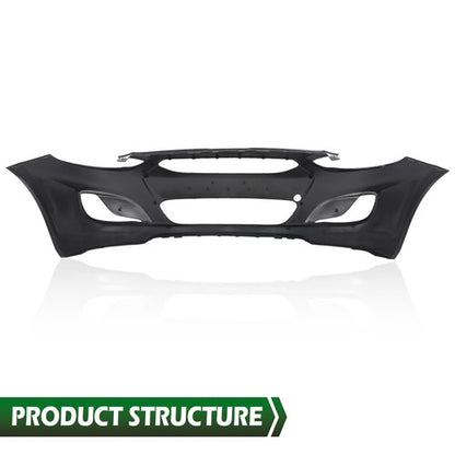 Solid Spare Fit For 2014-2017 Hyundai Accent Sedan / Hatchback Front Bumper Cover