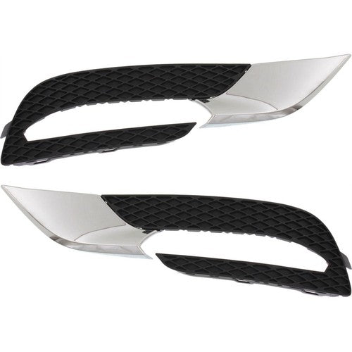 Fog Light Trim Set FIT 2013-2017 Buick Enclave Left & Right Black and Chrome 2Pc