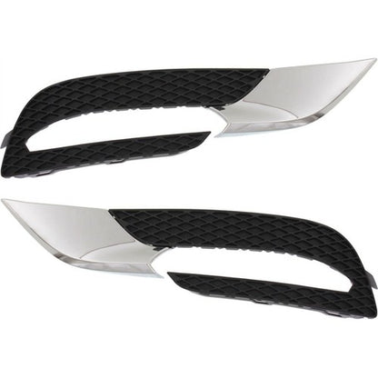 Fog Light Trim Set FIT 2013-2017 Buick Enclave Left & Right Black and Chrome 2Pc