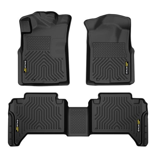 Solid Spare TPE Floor Mats Fit For 2005-2015 Toyota Tacoma Double Cab All Weather Liners