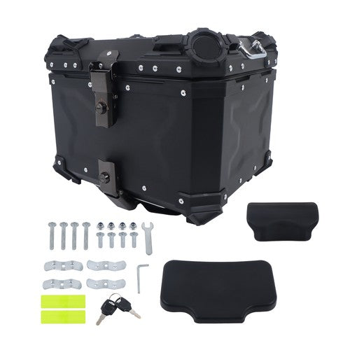 Solid Spare Waterproof Trunk Luggage Storage Case with Safety Lock Motorcycle Top Box 45L