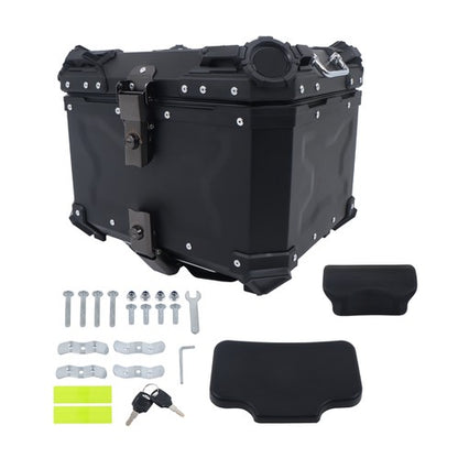 Solid Spare Waterproof Trunk Luggage Storage Case with Safety Lock Motorcycle Top Box 45L