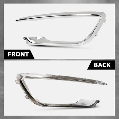 Solid Spare Front Driver Left Side Fog Light Outer Trim Silver Fit For 2017-2020 Lincoln MKZ