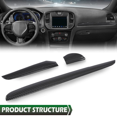 Solid Spare New Fit For 2011+ Chrysler 300 Central Control Dashboard Cover Trim Carbon Look