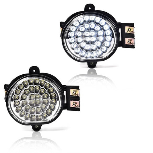 Solid Spare White Fit For 2002-2009 Dodge Ram 1500/2500/3500 Full LED Fog Lights Left+Right
