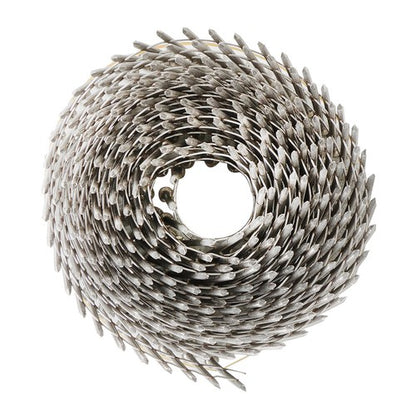 Solid Spare 15 Degree Wire Coil 2 × .09 Ring Shank Stainless Steel Siding Nail 3600Pcs