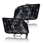 Solid Spare Fit For 2005 2006 2007 2008 2009 Ford Mustang Headlight HeadLamps Smoked/Black