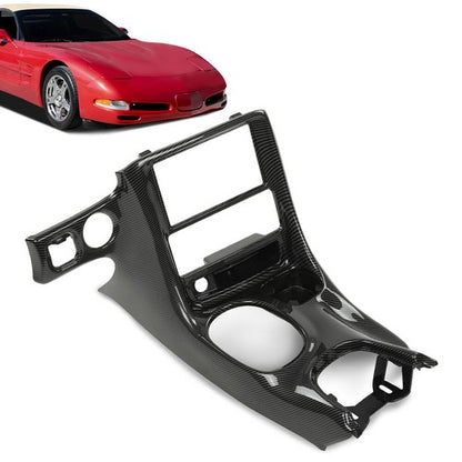 Solid Spare Fit For 1997-2004 Corvette C5 Double Din Radio Dash Installation Kit Carbon Look
