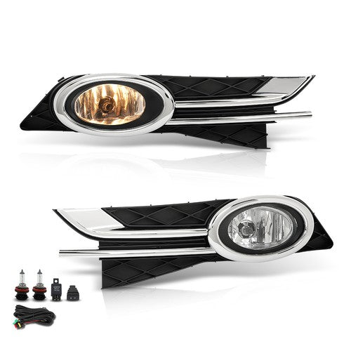 Solid Spare Fog Lights Bumper Lamps w/Switch+Harness+Bezel Fit For 2014-2017 Honda Odyssey