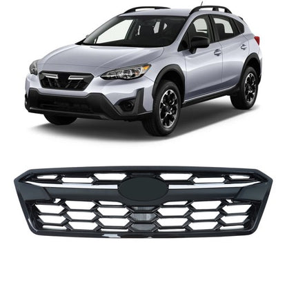 Solid Spare For Subaru Crosstrek 2018 2019 2020 Front Upper Grill Black with Chrome Molding