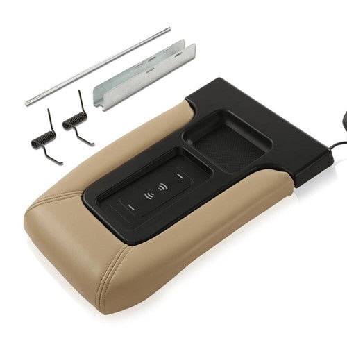 Solid Spare Fit For 2001-2007 Silverado Wireless Charging Armrest Center Console Lid Beige