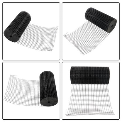 Solid Spare 16 Gauge Black Welded Wire Fence Vinyl Coated Chicken Rabbit Mesh 1inch 24"x100'