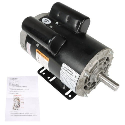 Solid Spare 5HP ODP Compressor Duty Electric Motor 1Phase 3450RPM 56HZ Frame 7/8" Shaft 230V