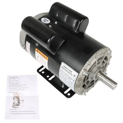 Solid Spare 5HP ODP Compressor Duty Electric Motor 1Phase 3450RPM 56HZ Frame 7/8" Shaft 230V