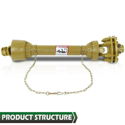 Solid Spare PTO Shaft PTO Drive Shaft 1-3/8"x6 Spline w/Slip Clutch T4 31.5-41" Yellow