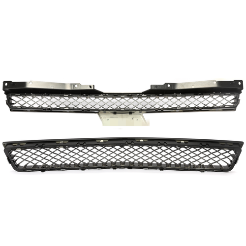 Solid Spare For 07-14 Chevy Tahoe/Suburban/Avalanche Mesh Front Bumper Grille Grill Black