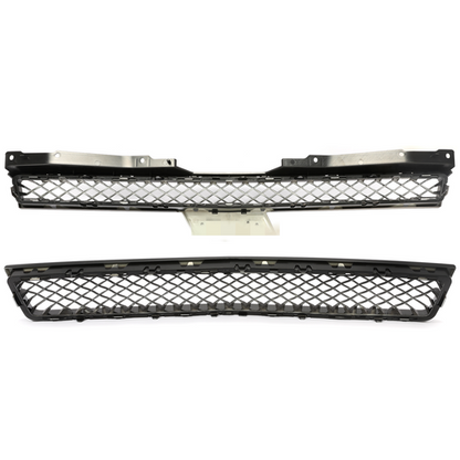 Solid Spare For 07-14 Chevy Tahoe/Suburban/Avalanche Mesh Front Bumper Grille Grill Black