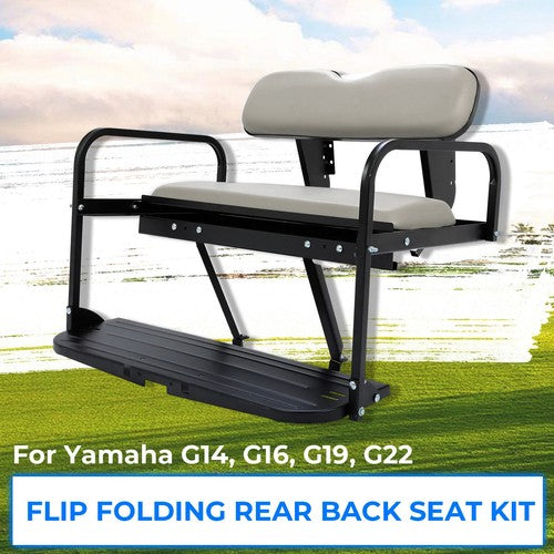 Solid Spare Rear Back Seat Kit Flip Folding For Yamaha G14 G16 G19 G22 Golf Cart Gray