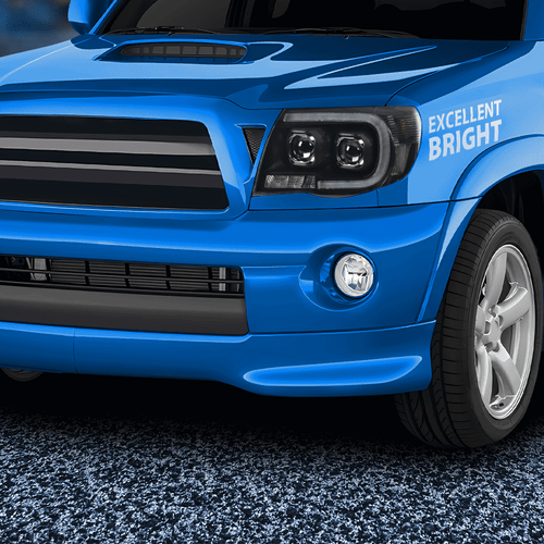 Solid Spare Fit For 2005-2011 Toyota Tacoma Clear Lens Black Dual LED Projector Headlights