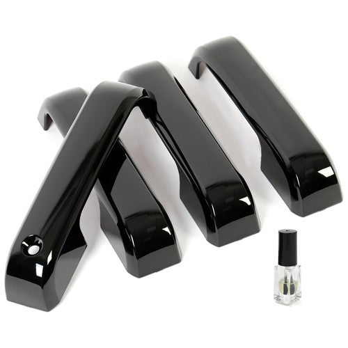 Solid Spare For Ford Ford F150 15-20 F250 F350 Crew Cab 17-22 Door Handle Cover Glossy Black