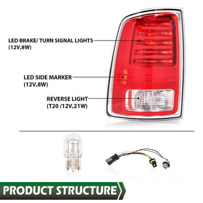 Solid Spare LED Tail Light Brake Lamp Left Driver Side Fit For 2013-2018 Ram 1500 2500 3500