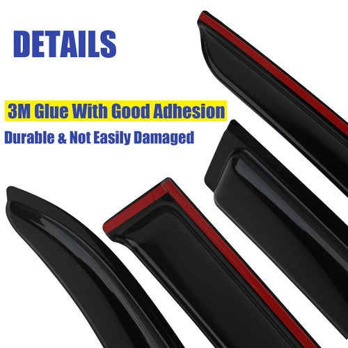 Overlay Fit 2003-2007 Honda Accord Sedan Window Trim Visors Rain Guard Deflector