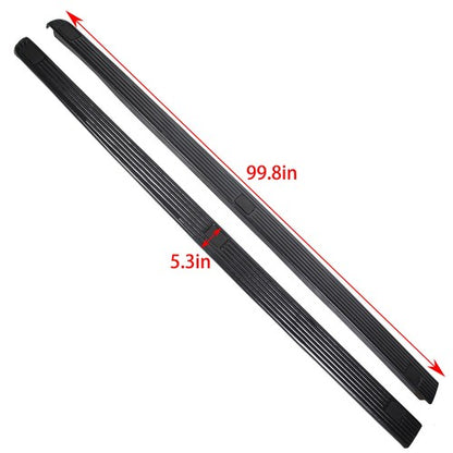 Solid Spare For 02-16 Ford F250 F350 Super Duty 8.0' Bed Side Rail Top Molding Covers LH+RH