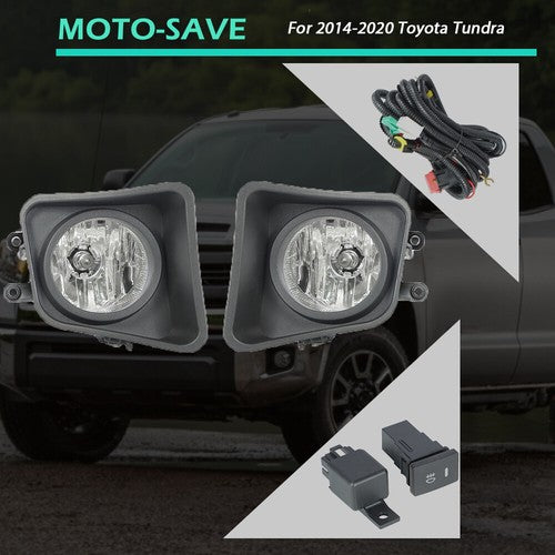 Solid Spare Pair Passenger+Driver For Toyota Tundra 14-20 4.6L 5.7L Fog Lights+Cover+wiring