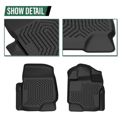 Solid Spare Fit For 2015-2025 Ford F-150 Super Crew Cab TPE Front Row Floor Mats Liners