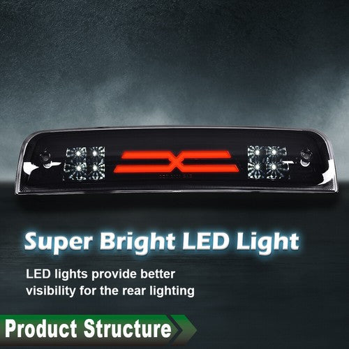 Solid Spare Fit For 2009-2018 Dodge Ram 1500 2500 3500 Black LED 3rd Brake Light Cargo Lamp