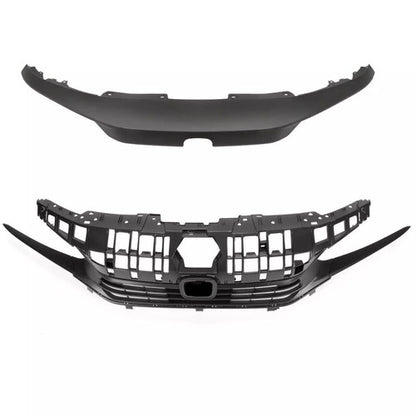Solid Spare Fits Honda Civic Sport 2022-2024 Front Bumper Upper Grille+Grill Cover Molding