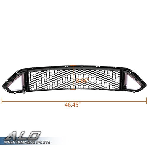 Solid Spare Fit For 2018-2021 Ford Mustang Front Bumper Honeycomb Grille W/LED DRL Light