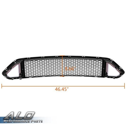 Solid Spare Fit For 2018-2021 Ford Mustang Front Bumper Honeycomb Grille W/LED DRL Light