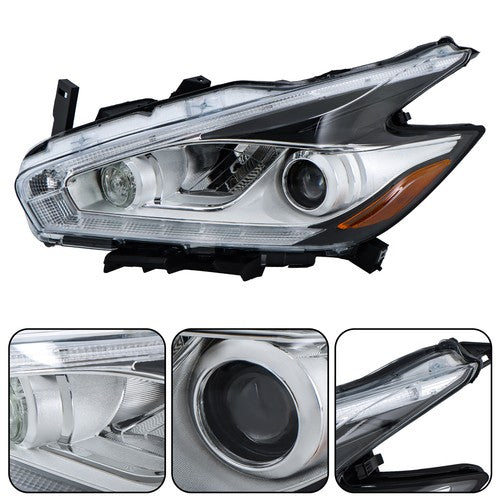 Solid Spare LH/Driver Headlight Headlamp Clear LED Type For Nissan Murano Platinum 2015-2018