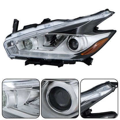 Solid Spare LH/Driver Headlight Headlamp Clear LED Type For Nissan Murano Platinum 2015-2018